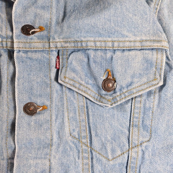 VTG Heritage Levi's Trucker Jacket 70506-0211 Denim Mens S Light Wash USA‎ 70s - Picture 6 of 9